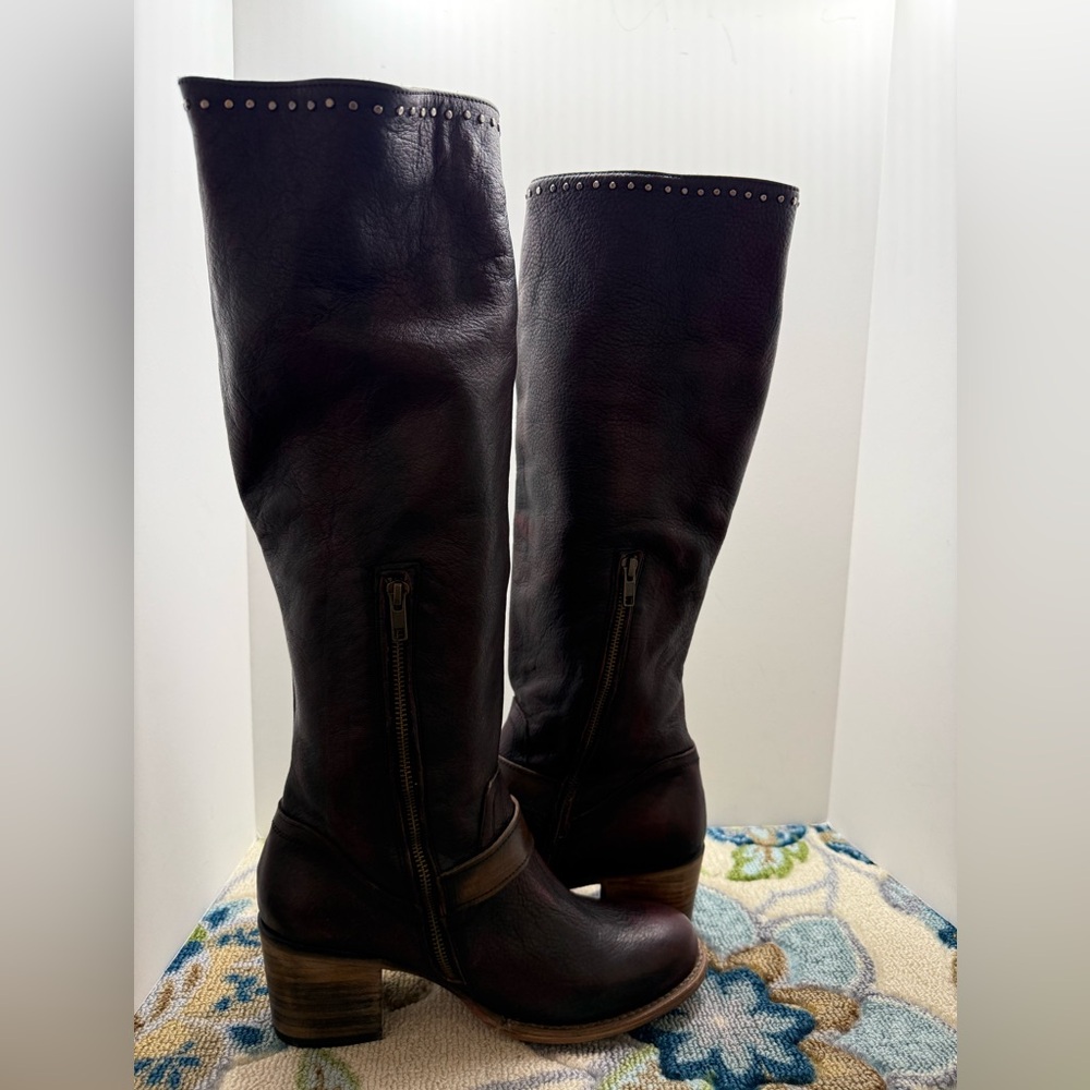 Freebird Tall Knee High Side Zip Boots Burgundy 11 NWT - Picture 7 of 8